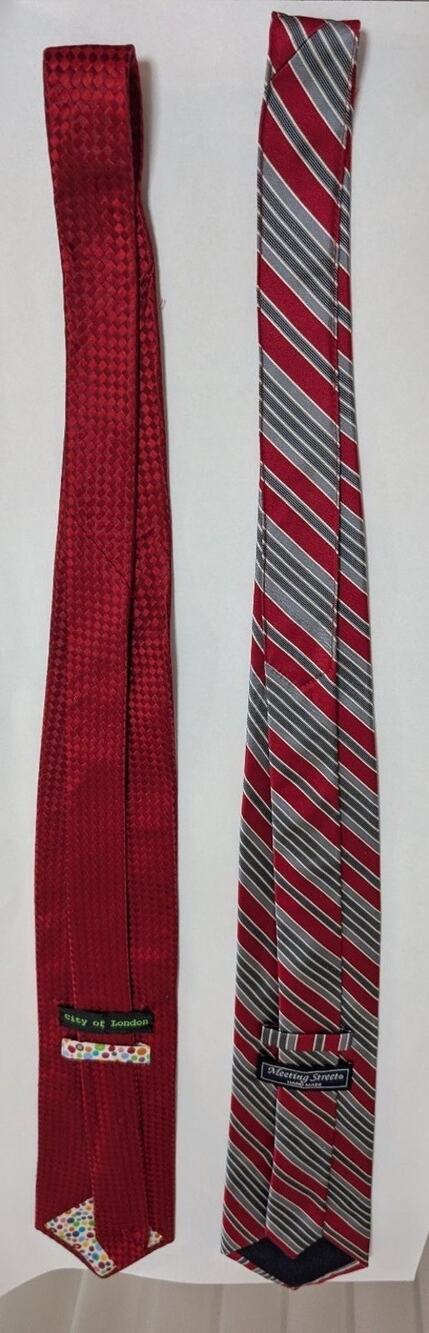 Stafford JCPenney & Macy's of London Men's Neckties Lot of 2 Red Striped